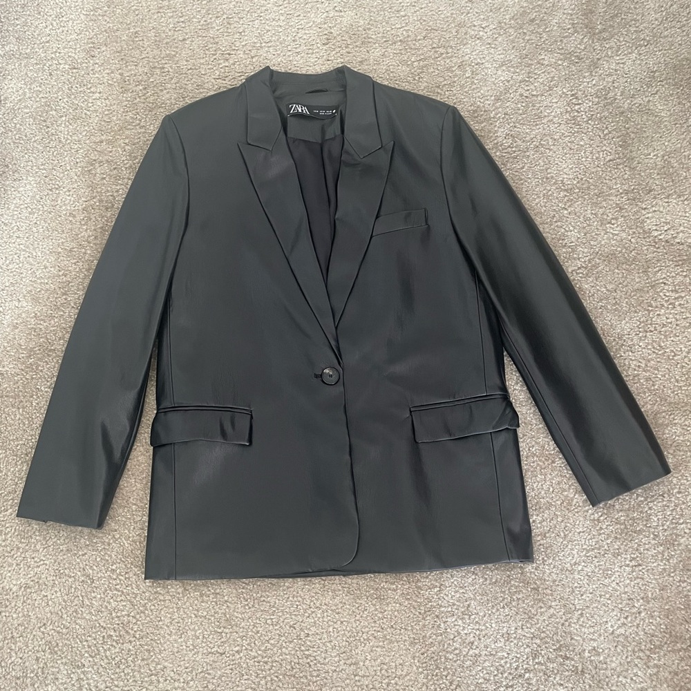 Zara faux leather blazer